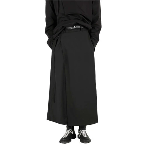 CLANMILUMS Men's Black Skirt Pants Casual Loose Harem Harajuku Kimono Trousers