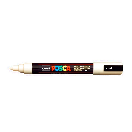 Posca Uni Posca Marker PC-5M Paint Glass Pen Fine Bullet Tip 2.5mm Ivory