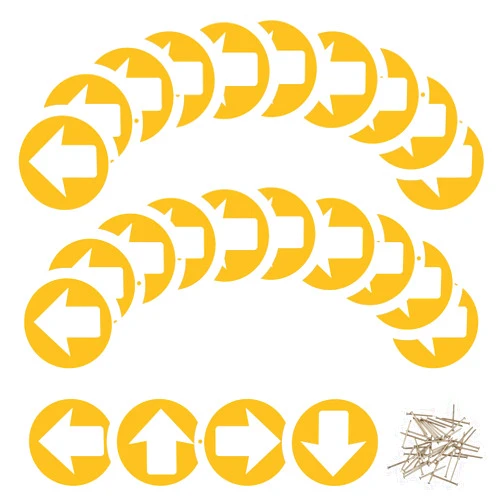 Amylove 24 Pieces Bright Reflective Trail Markers Round Bin Marker with Reflective Tacks Aluminum Signs Thumb Tacks for Hunting Hiking Camping and More