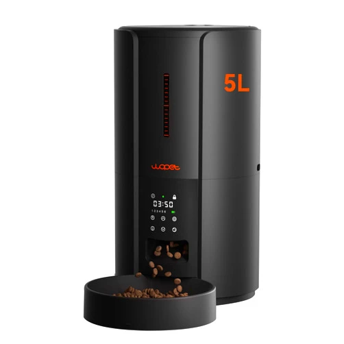 WOPET Automatic Cat Feeder,5L Automatic Cat Dry Food Dispenser,Timed Cat Feeder 6 Meals Daily with Portion Control,10s Voice Recording with Backup Power