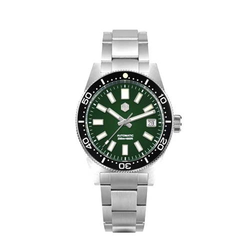 1963 Watch San Martin Men Watch 62 mas SN007GB, 39 mm 20 Bar Diver Watch NH35 Automatic Mechanical Luxury Diving Waterproof Wrist Watch