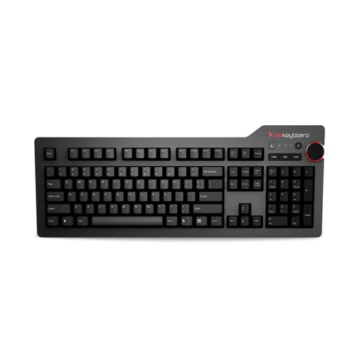 Das Keyboard 4 Professional Wired Mechanical Keyboard, Cherry MX Brown Mechanical Switches, 2-Port USB 3.0 Hub, Volume Knob, Aluminum Top (104 Keys, Black) Soft Tactile - Cherry MX Brown Switches Professional w/ USB 3 Hub
