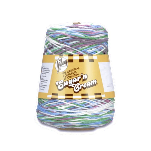 Lily Sugar'n Cream Cotton Cone Yarn, 14 oz, Freshly Pressed Ombre, 1 Cone