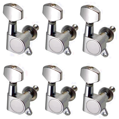 ZYZYZY Tuner Machine Head 6 PCS Sealed Right Tuning Pegs Tuner Machine Head 6R for Electric Acoustic Guitar Chrome