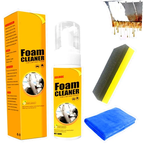 WRSFXV Amplesunshine Foam Cleaner,Multifunctional Car Foam Cleaner, Spray Foam Cleaner, Foam Cleaner for Car and House Lemon Flavor, Strong Decontamination Cleaners Spray for Kitchen (1pcs, 100ml)