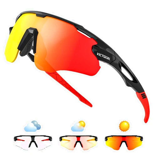 VICTGOAL Cycling Glasses Photochromic Sunglasses for Men Women TR90 Frame Glasses with UV Protection MTB Glasses for Cycling