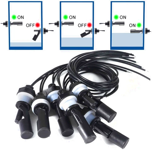 ALAMSCN 6PCS Water Level Sensor Horizontal Liquid Float Switch Flow Inductance Water Pump Controller DC 110V for Aquariums Fish Tank Hydroponics Pool (M16)