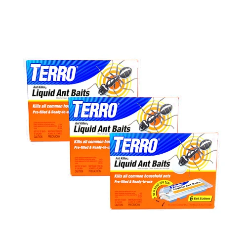 TERRO T300-3SR Liquid Ant Baits – 3 Pack, 18 Bait Stations