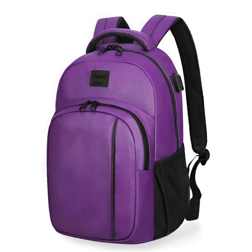 Goloni 15.6 Travel Laptop Backpack with USB Charging Port, Men Man Women Back Pack,Work,Casual College,High Schol Book Bag for Teens Lightweight Waterproof Casual Notebook Bag,Purple