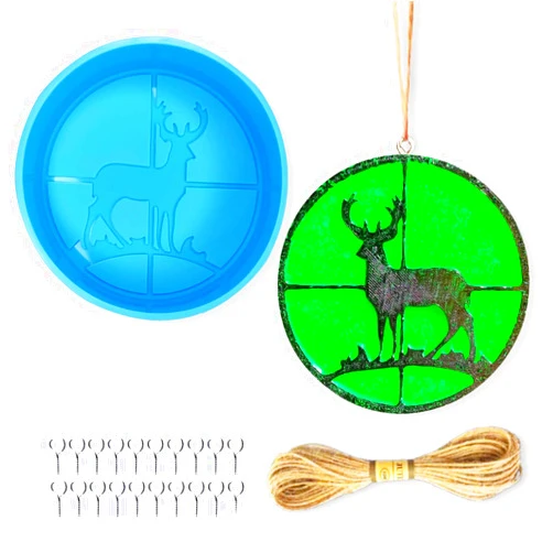 Rifanda Christmas Deer in Scope Silicone Freshie Mold, Rifanda Car Freshie Silicone Mold Aroma Beads for Car Freshies, Car Freshies Supplies Christmas Car Freshie Molds Freshies Supplies Starter Kit