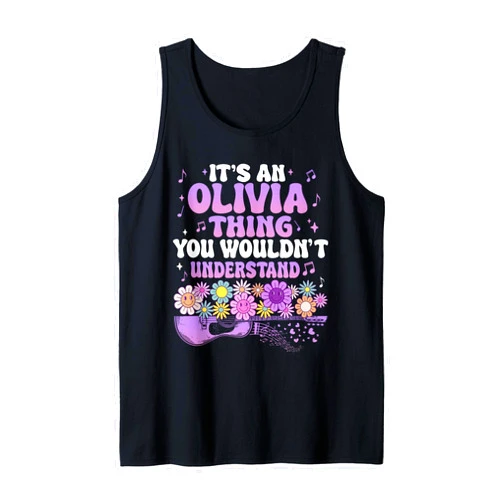 Girl Retro Olivia First Name Personalized Groovy It's A Olivia Thing You Wouldn't Understand Funny Name Tank Top