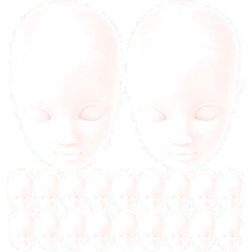 COHEALI 20pcs Practice Makeup Doll Heads for Diy Crafts, Plastic Doll Making Parts, Ideal for Bjd and Keychains, 1.96*1.18*1.18inch