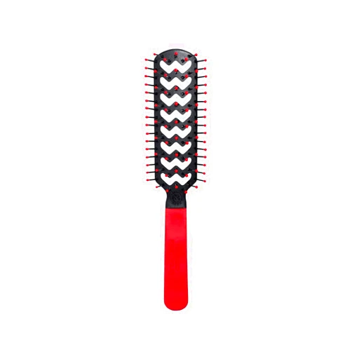 Cricket Static Free Fast Flo Color Vent Hair Brush - Quick and Blow Drying, Detangling, and Frizz-Free Styling - Anti-Static Bristles, Ideal for All Hair Types, So Rad (Red)