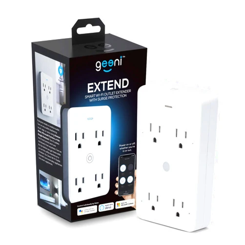 Geeni Smart Wi-Fi 4 Outlet Plug with Surge Protection - Compatible with Alexa & Google Home, White: 1-Pack