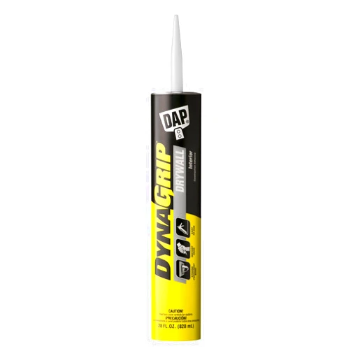 DAP 27518 Dynagrip Drywall Construction Adhesive, 28 Oz, Cartridge, Paste, 7-12 Ph, 93.3 Deg C, 32 G/L Voc, White