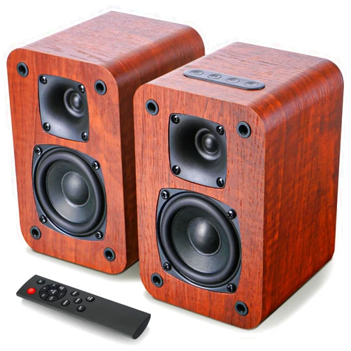 Saiyin Bluetooth Bookshelf Speakers for Record Player,Active Speakers with 3 Inch Woofer, Powered Speakers with Optical/AUX/TV-ARC Input for Turntable, PC and TV