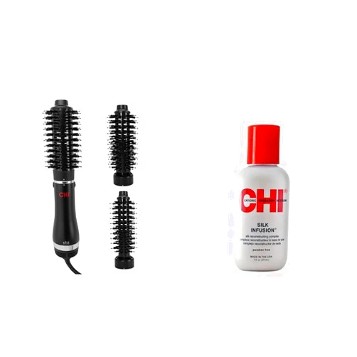 CHI 3-in-1 Heated Round Blowout Brush & Silk Infusion