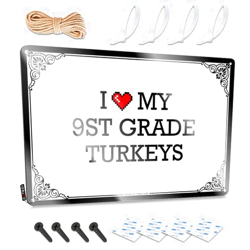 TWSX Bar Stuff For Man Cave I Love My 9St Grade Turkeys Tin Sign Tin Bar Signs Room Signs For Bedroom(20X30CM)