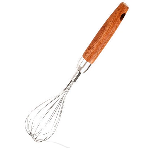 ESSBES Stainless Steel Wooden Handle Whisk - Home Kitchen Whisk Multi Function Hand Whisk Non Stick Balloon Whisk Easy to Clean Suitable for Home Restaurant Stir Eggs, Cake Batter