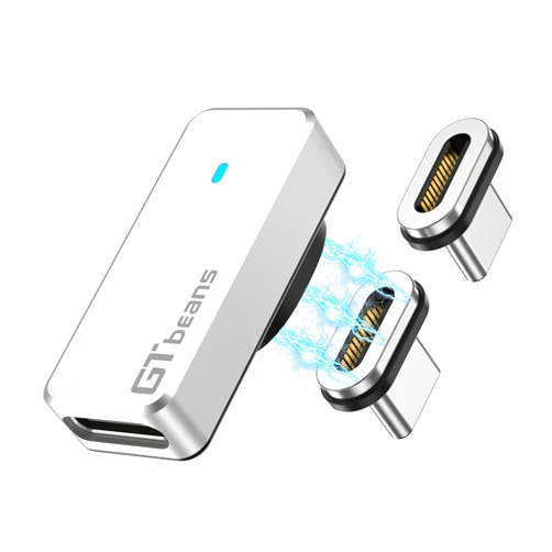 GTbeans USB C Magnetic Adapter 24Pin, Type C Connector Support PD 240W Fast Charge, USB 4.0 40Gb/s Data Transfer and 8K 60Hz Video Output with 2 Magnetic Connector for Steam Deck, MacBook Pro/Air, Phones