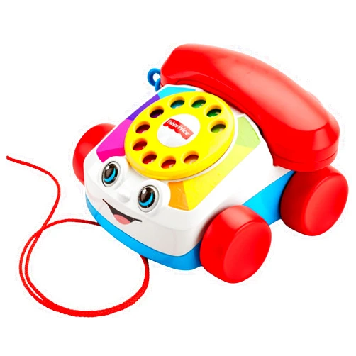 Fisher-Price Toddler Pull Toy Chatter Telephone Pretend Phone with Rotary Dial and Wheels for Walking Play Ages 1+ years