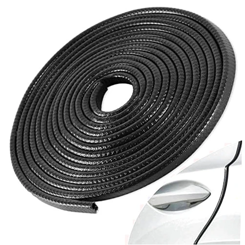 SINGARO 16.4Ft (5M) Car Door Edge Guard, No Glue Car Door Entry Guard Protective Strip, Rubber Edge Trim Car Door Protector, Applicable to Car, Truck, SUV and ATV, Car Exterior Accessories（Black-A）