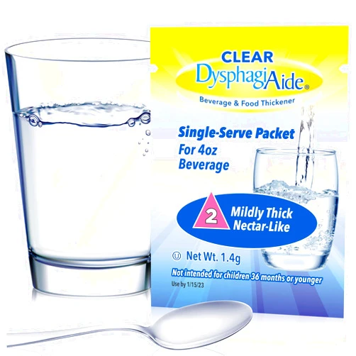 DYSPHAGIAIDE Clear DysphagiAide Instant Beverage and Food Thickener Packets, 24 Count, Level 2-Nectar Thick