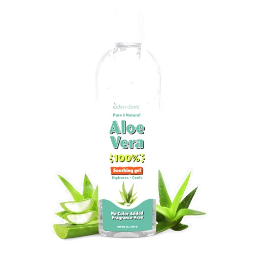 Eden Dews Aloe Vera Gel for Skin - 100% Pure & Natural Organic, Moisturizing, Face Skin & Hair Care, Sun Burn Relief, Hydrating & Soothing for Dry Skin, Made in USA, Unscented, Eden Dews, 16 oz