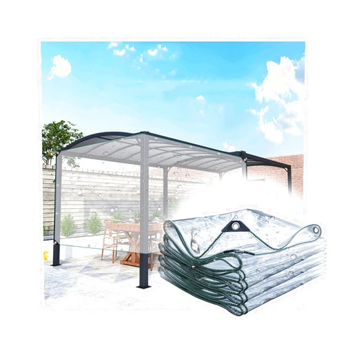 LIANGJUN-pengbu LIANGJUN Transparent Tarpaulin Waterproof Heavy Duty, Tear Resistance 0.5mm Thick Anti-Aging Plant Cover, Tent Tarps for Outdoor Gardens Plants Protection, 550g /㎡ (Color : Clear, Size : 1.6mx3m)
