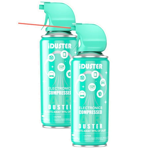 IDuster Compressed Keyboard Cleaner Air Spray - 3.5oz Canned Air Duster for Keyboard, PC, Computer, Electronics, Phone, 2PCS