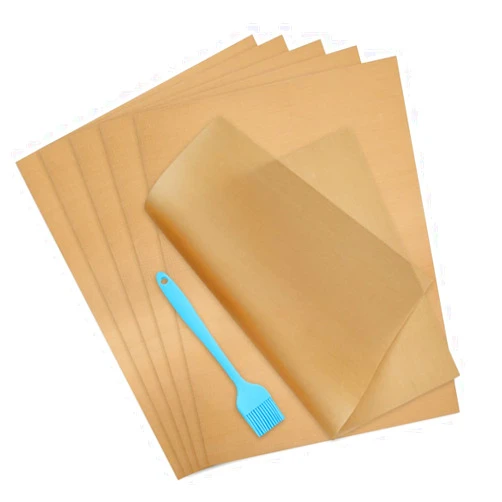 BieFuDan 6 Sheets Silicone Baking Mats Non Stick Reusable,Oil Brush,Baking Mat Sheet Baking Tray Liner Set 30 * 40cm,Reusable Professional Quality,Nontoxic CookingMat,Reusable Non Stick Oven Liner