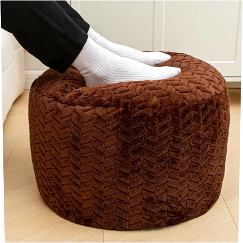 Asuprui Pouf Ottoman Stuffed,Ottoman Foot Rest with Filler, Floor Pouf, Round Poof Seat, Floor Bean Bag Chair,Foldable Floor Pouf Chair Storage for Living Room, Bedroom (Coffee Pouf with Filler)