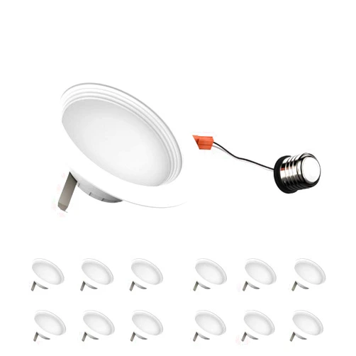 LEDMyplace.com LEDMyplace 4 inch 10W Round Dimmable Retrofit LED Recessed Downlight, Pack of 12, Replacement of 35W, 650 Lumens, 5000K Daylight White, Baffle Trim Can Lights, Ceiling Lighting for Home, Office