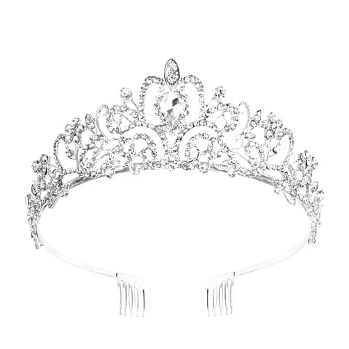 CAVETEE Tiaras and Crowns for Women Silver Tiaras Crowns Bridal Wedding Prom Birthday Party Headbands for Women Crystal Rhinestones Tiara with Comb for Women Girls Princess Crowns