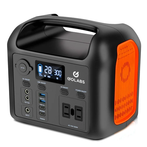 GOLABS Portable Power Station, 299Wh LiFePO4 Backup Battery 300W Pure Sine Wave AC (600W Peak) Car Outlets PD 60W QC3.0 Solar Generator Power Bank for Camping, Emergency, CPAP