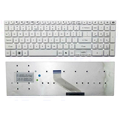 Cuiying Replacement Keyboard Without Frame for Gateway NV76R Series, US Layout, White Color, Mini USB, Mechanical, 104 Keys