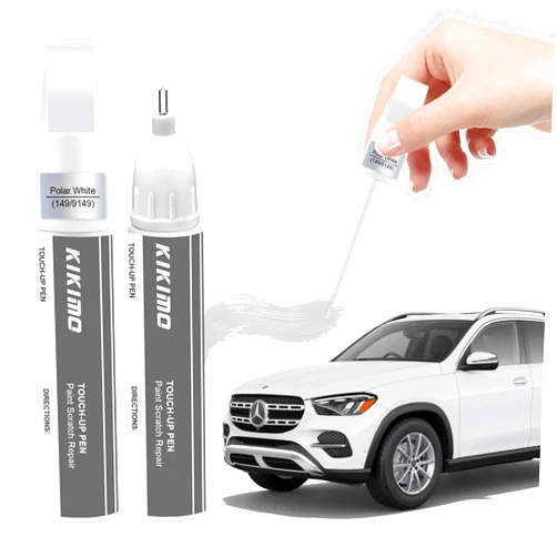 KIKIMO for Mercedes-Benz Touch Up Paint(Polar White(149/9149)), Car Paint Repair Kit for Mercedes-Benz, 2 In 1 Scratches Repair with Pen Tip and Brush, Color-Matched for Quick & Easy Fix