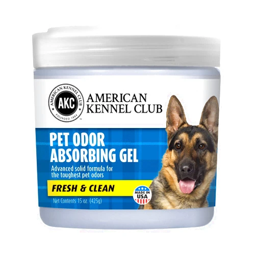 AMERICAN KENNEL CLUB SMELLS BEGONE Pet Odor Absorber Gel - Air Freshener & Odor Eliminator - Made with Essential Oils - Fresh & Clean Scent - 15 Ounce