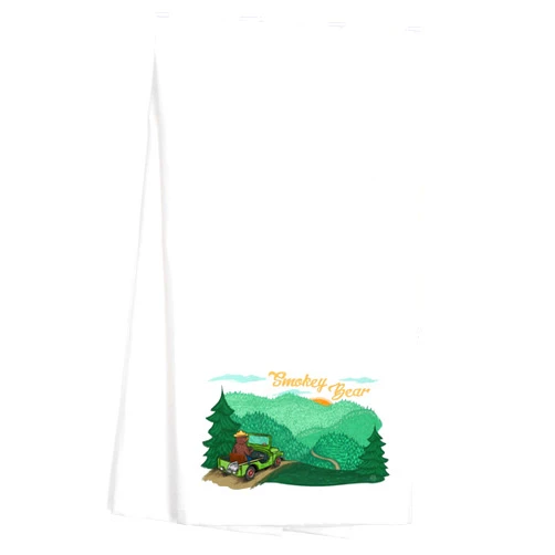 Lantern Press Smokey Bear Driving, Officially Licensed (100% Cotton Tea Towel, Decorative Hand Towel, Kitchen and Home)