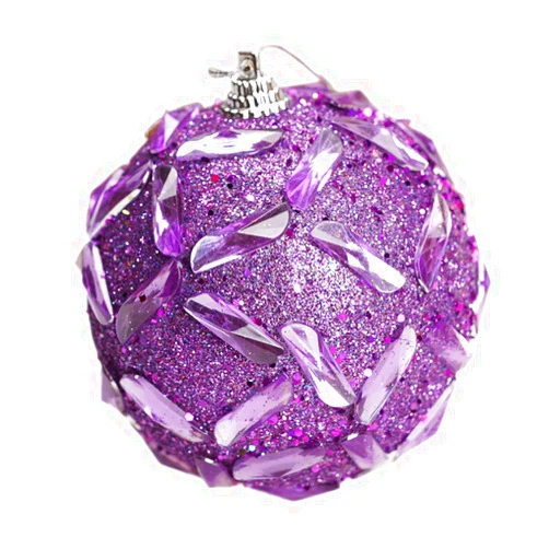 Konxxtt Christmas Rhinestone Glitter Baubles Balls Xmas Tree Ornament Decoration Create A Festive Atmosphere Party Supplies(Purple,C)