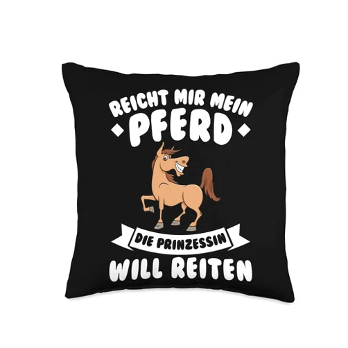 Mädchen & Pferde Geschenk Die Prinzessin Will Reiten Mädchen Throw Pillow, 16x16, Multicolor