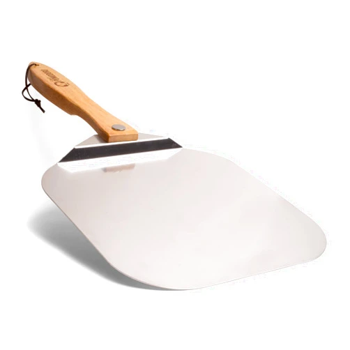Chef Pomodoro Aluminum Metal Pizza Peel with Foldable Wood Handle for Easy Storage, Pizza Spatula, Gourmet Luxury Pizza Paddle for Baking Homemade Pizza Bread (12 inch)