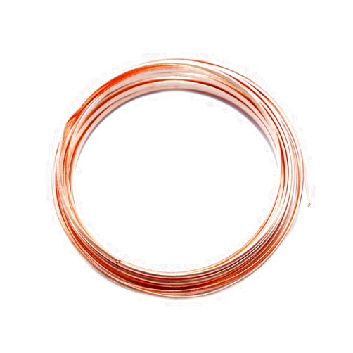 Craftwire USA Solid Bare Copper Wire Half Round, Bright, Dead Soft, 10 Feet, 12 Gauge (Choose 12 to 18 ga.)