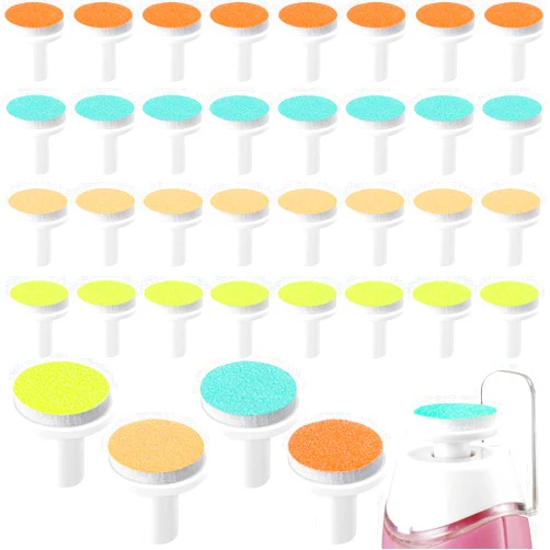 Ylinge 36 Pieces Baby Nail File Pads Nail Trimmer Replacement Pads Electric Baby Nail Grinding Heads for Standard Electric Kid Nail Trimmer Suits to Newborn Infant, 4 Colors