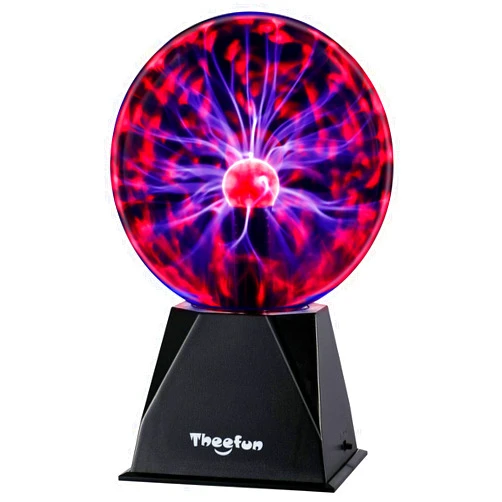 Theefun Plasma Ball: 6 Inch Plasma Globe Touch & Sound Sensitive Plasma Ball Lamp Electric Ball Lightning Toys for Kids, Parties, Home, Prop, Decoration, Christmas Gifts