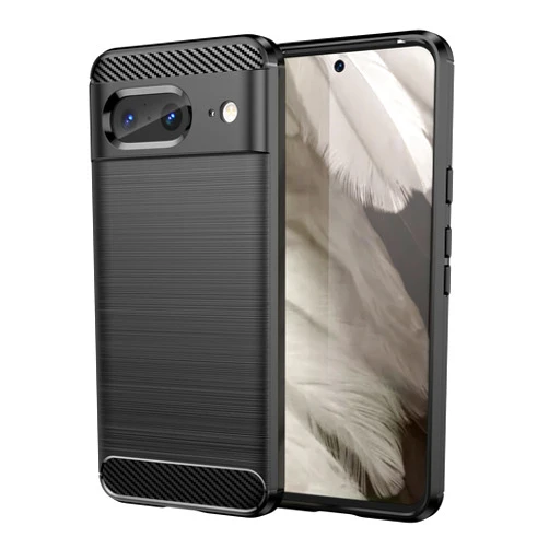 CruzerLite Case Compatible with Google Pixel 8 Case, Carbon Fiber Texture Design Cover Anti-Scratch Shock Absorption Case Designed for Google Pixel 8 5G Case (2023) (Black)