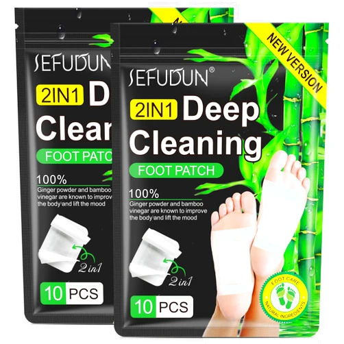 Tudiqe 20PCS Upgrade Foot Pads, 2-in-1 Natural Bamboo Vinegar Ginger Powder Foot Pads