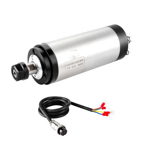 Zhong Hua Jiang CNC Spindle CNC Motor 220V 2.2KW 2200W Quiet Water Cooled Spindle Motor 80mm 4 Bearings 24000RPM 400HZ for CNC Router Machine