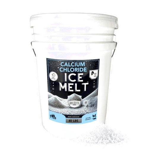 Home and Country USA 40 lb Pail - Calcium Chloride Pellets for Ice Melt - Fast-Acting & Safe on Surfaces - Ideal for Driveways, Sidewalks, and Entryways