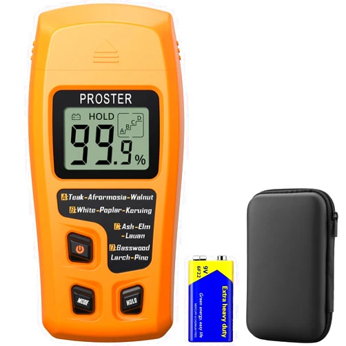 Proster Wood Moisture Meter - Digital Moisture Detector Moisture Tester, Pin-Type Moisture Detector Damp Tester for Wood Firewood Paper Floor